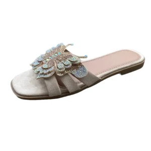 Single-Strap Bow Slippers